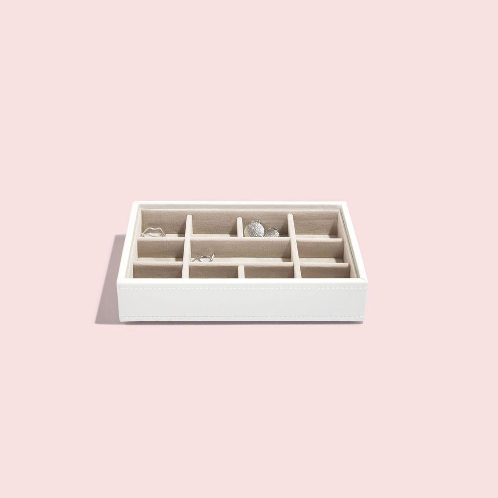 Stackers Mini 11 Compartment Jewellery Tray White - WARDROBE - Jewellery Storage - Soko and Co