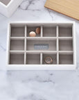 Stackers Mini 11 Compartment Jewellery Tray White - WARDROBE - Jewellery Storage - Soko and Co