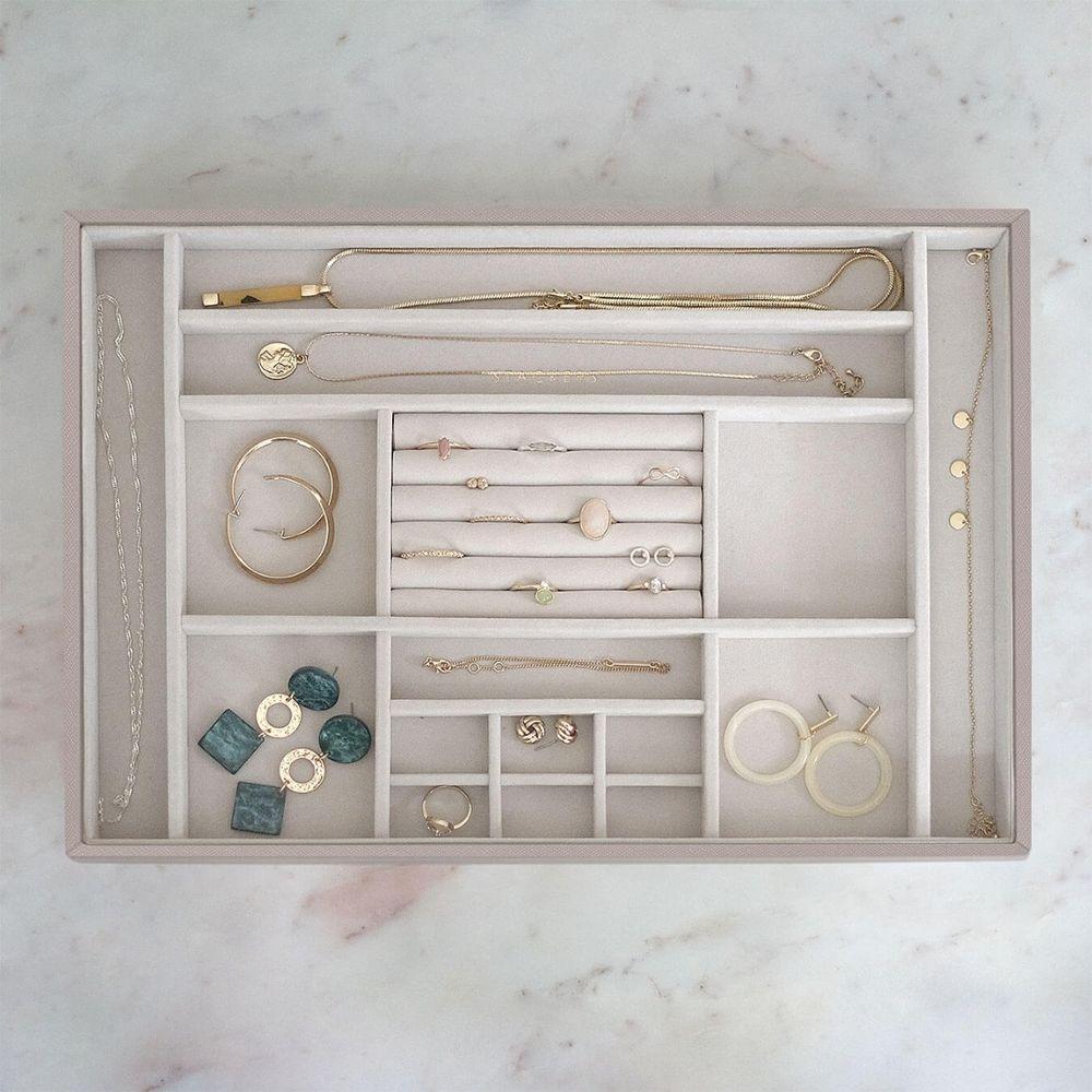 Stackers Supersize 16 Compartment Jewellery Tray Taupe - WARDROBE - Jewellery Storage - Soko and Co