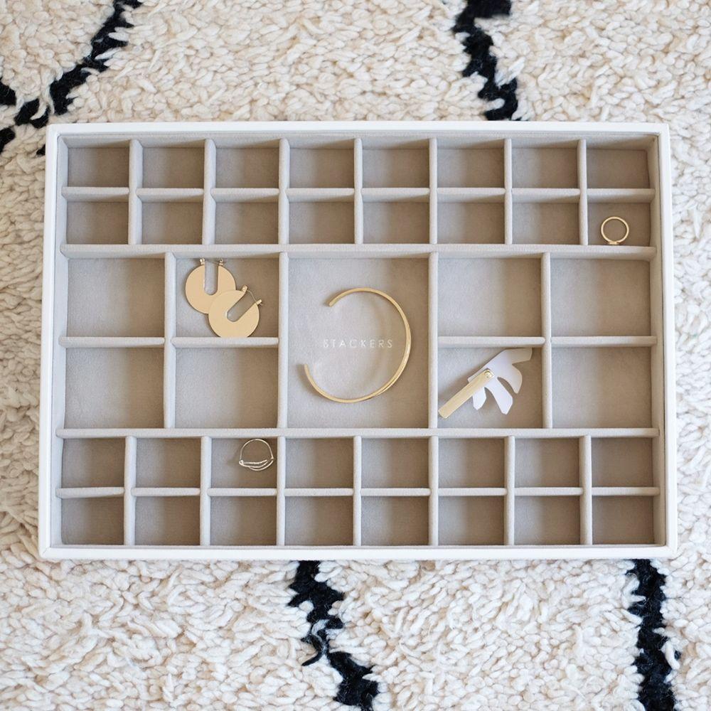 Stackers Supersize 41 Compartment Jewellery Tray White - WARDROBE - Jewellery Storage - Soko and Co