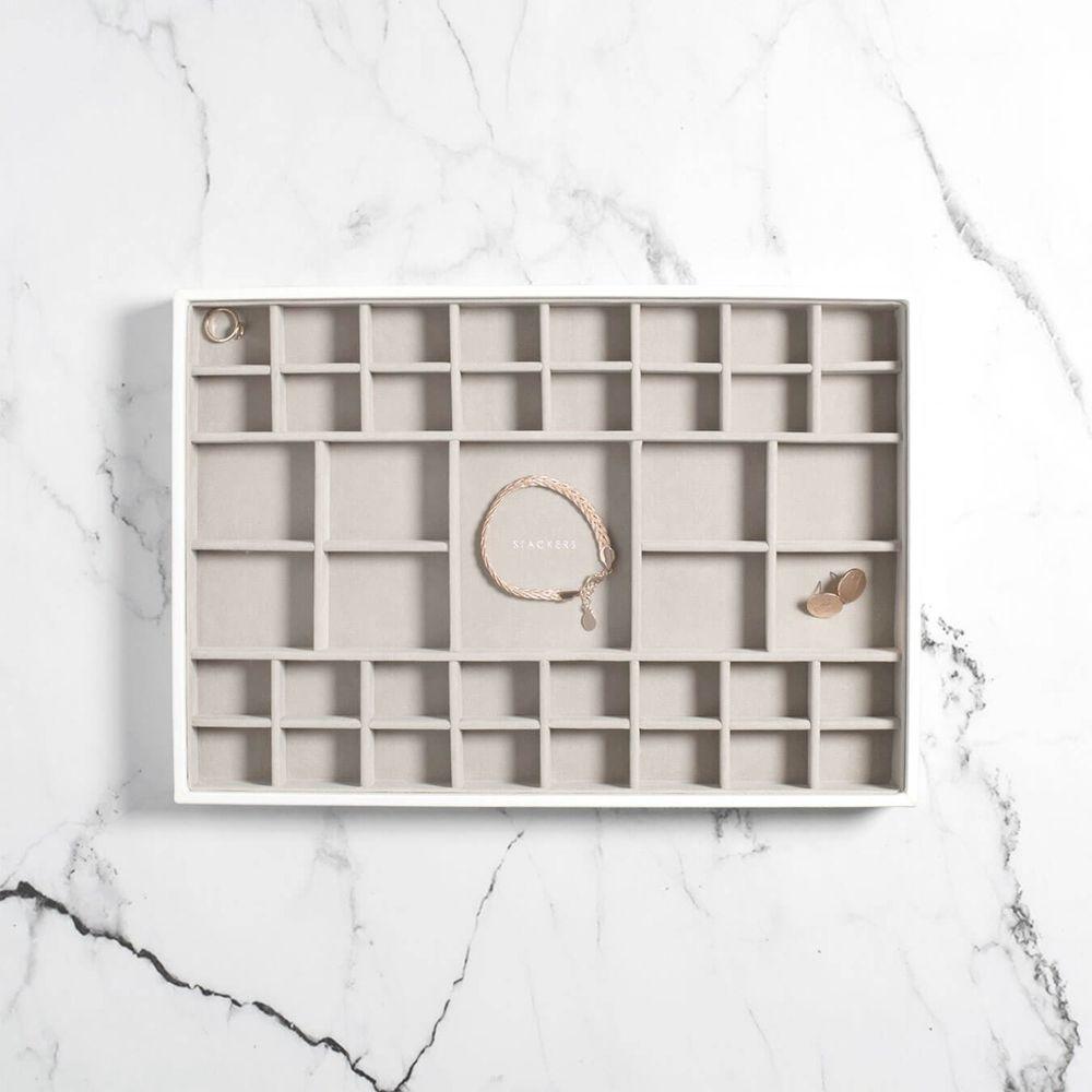 Stackers Supersize 41 Compartment Jewellery Tray White - WARDROBE - Jewellery Storage - Soko and Co