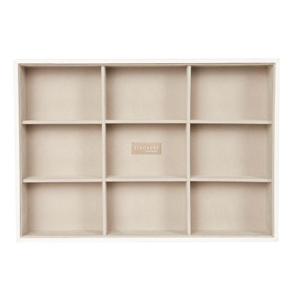 Stackers Supersize 9 Compartment Deep Jewellery Tray White - WARDROBE - Jewellery Storage - Soko and Co