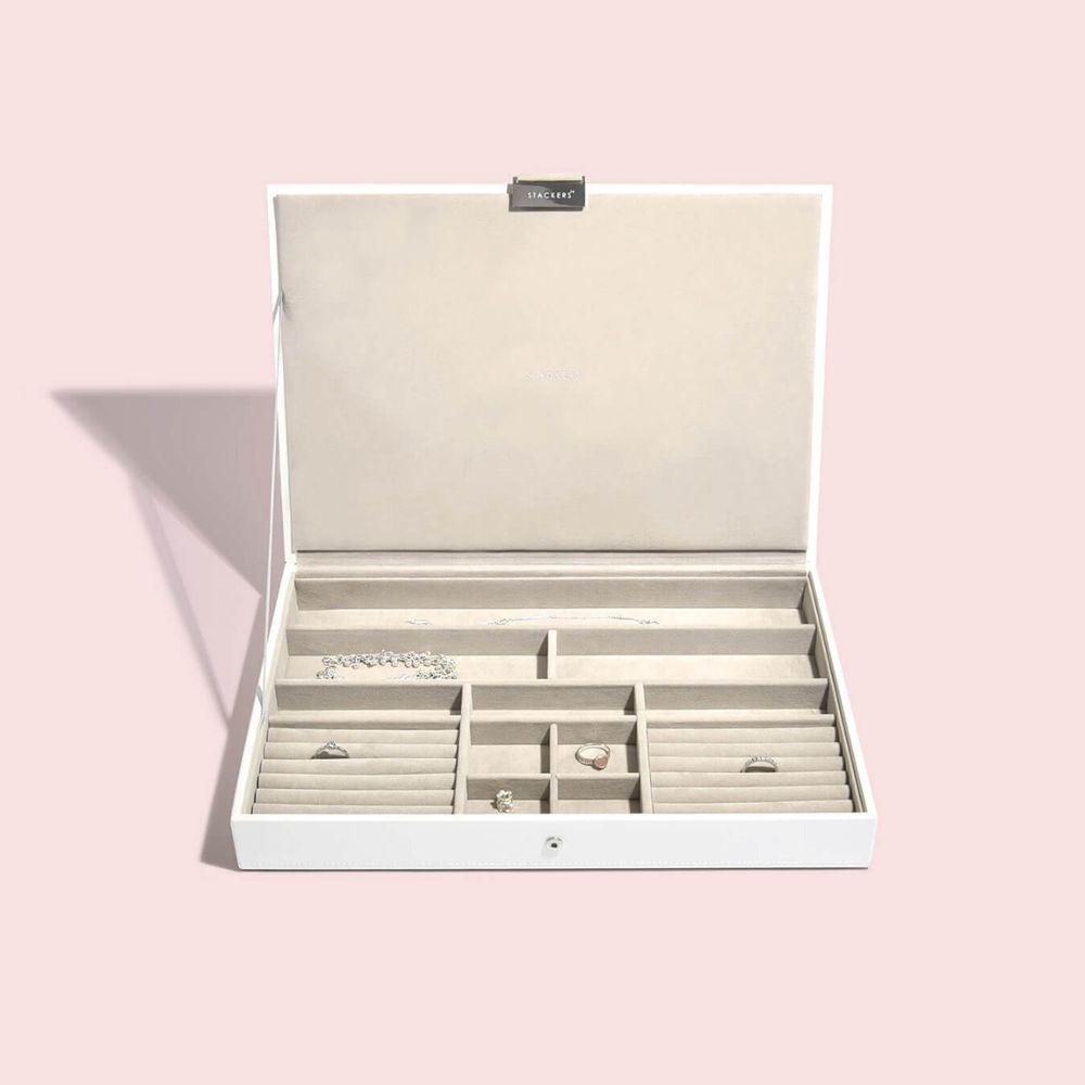 Stackers Supersize Jewellery Tray Set White - WARDROBE - Jewellery Storage - Soko and Co