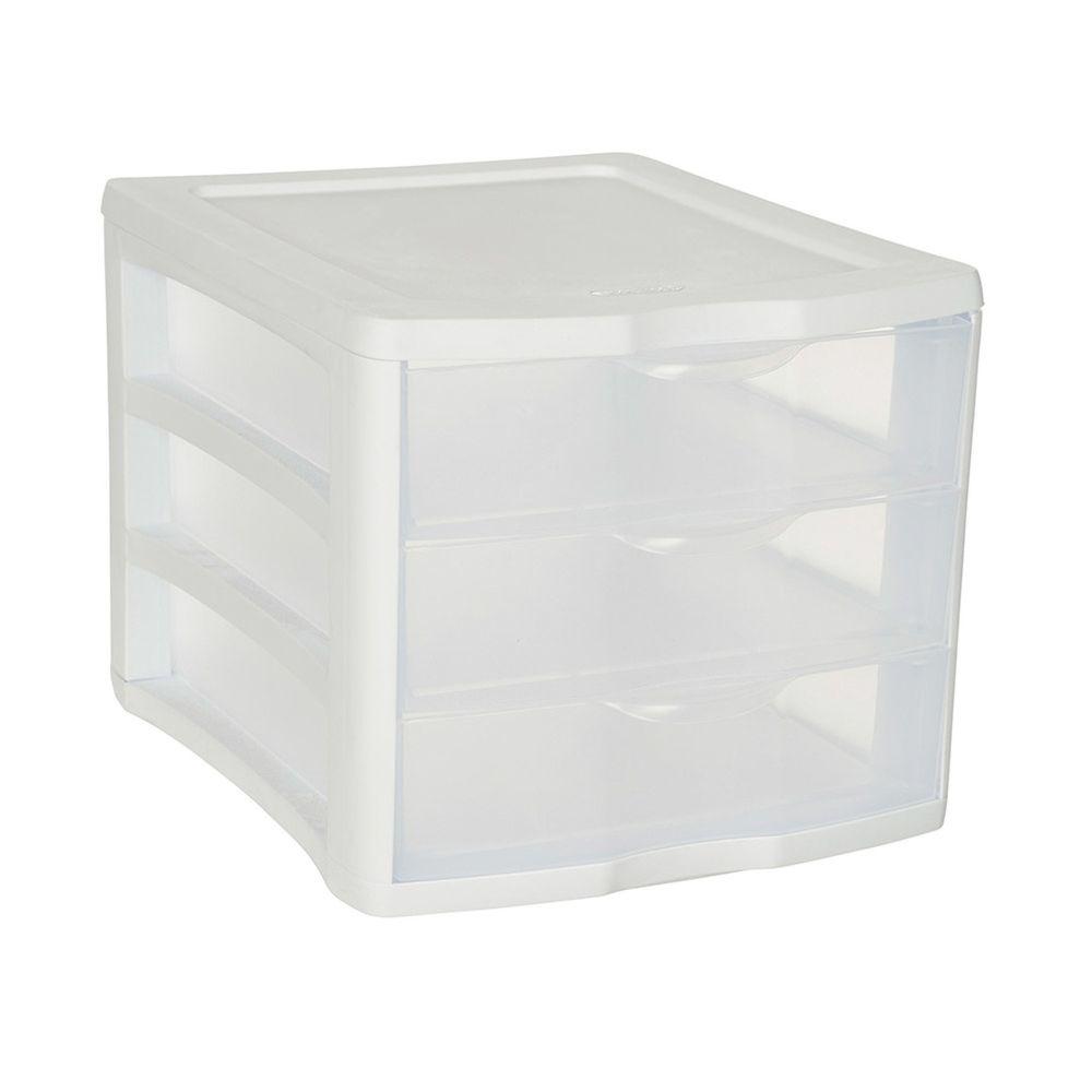 Sterilite 3 Drawer Clearview Drawer Unit White - HOME STORAGE - Office Storage - Soko and Co