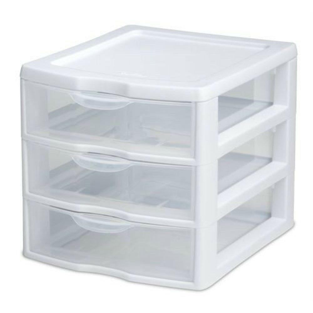 Sterilite 3 Drawer Mini Drawer Unit White - HOME STORAGE - Office Storage - Soko and Co