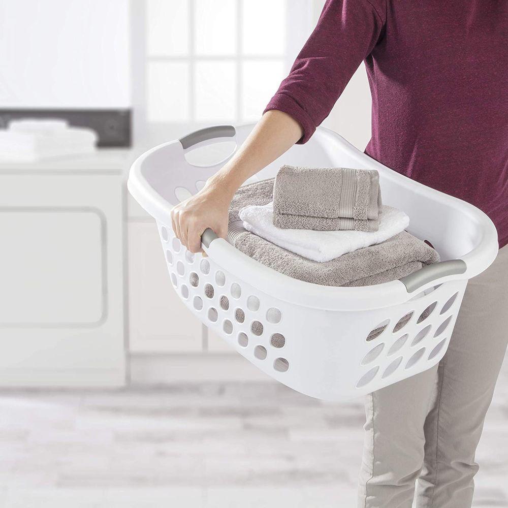 Sterilite 44L Hip Hugger Laundry Basket White - LAUNDRY - Baskets and Trolleys - Soko and Co