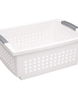 Sterilite Large Stackable Storage Basket White - LAUNDRY - Baskets and Trolleys - Soko and Co