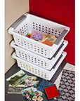 Sterilite Large Stackable Storage Basket White - LAUNDRY - Baskets and Trolleys - Soko and Co