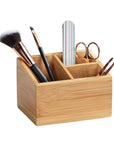 Terra Bamboo 3 Compartment Organiser - BATHROOM - Makeup Storage - Soko and Co