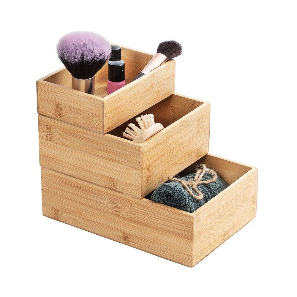 Terra Bamboo Tray with Lid - BATHROOM - Makeup Storage - Soko and Co