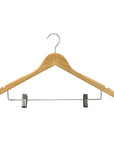 Timber Coat Hangers with Clips 4 Pack - WARDROBE - Clothes Hangers - Soko and Co