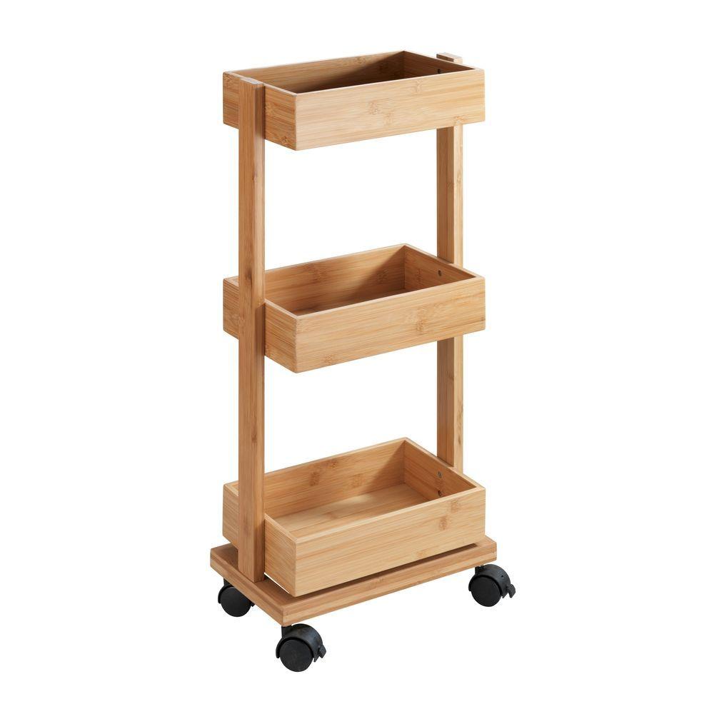 Tortona 3 Tier Bamboo Storage Trolley - HOME STORAGE - Storage Trolleys - Soko and Co