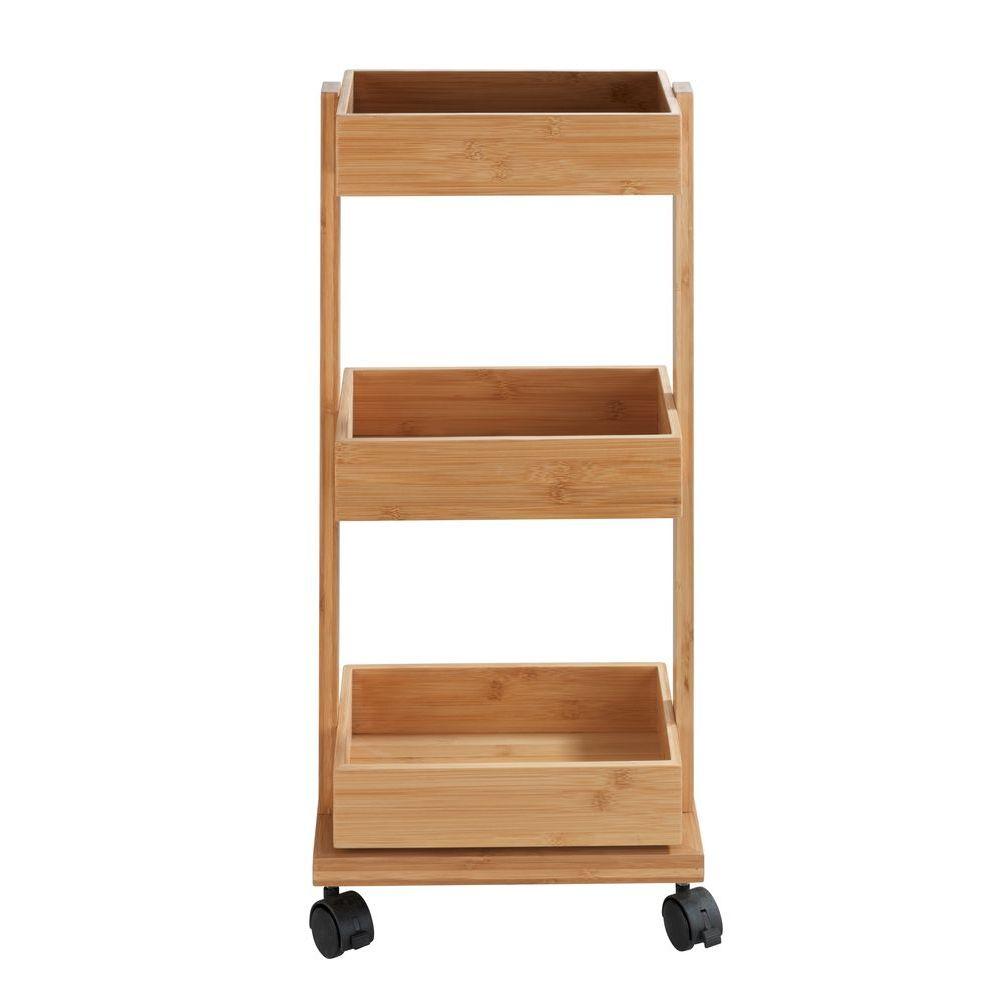 Tortona 3 Tier Bamboo Storage Trolley - HOME STORAGE - Storage Trolleys - Soko and Co