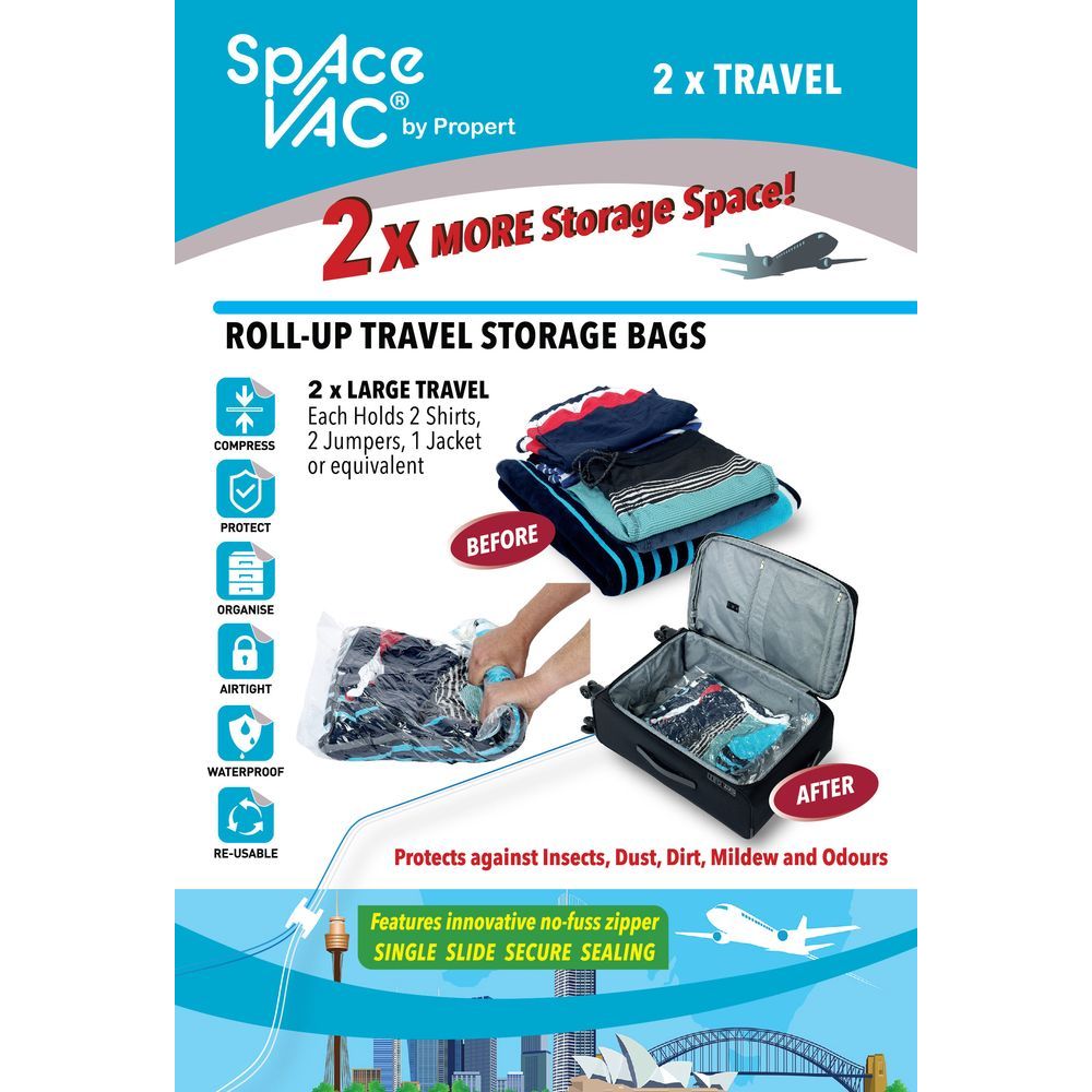 Travel to Go Roll Up Storage Bags 2 Pack - WARDROBE - Storage - Soko and Co