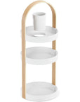 Umbra Bellwood 3 Tier Makeup Organiser Natural & White - BATHROOM - Makeup Storage - Soko and Co