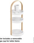 Umbra Bellwood 3 Tier Makeup Organiser Natural & White - BATHROOM - Makeup Storage - Soko and Co