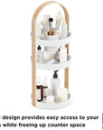 Umbra Bellwood 3 Tier Makeup Organiser Natural & White - BATHROOM - Makeup Storage - Soko and Co