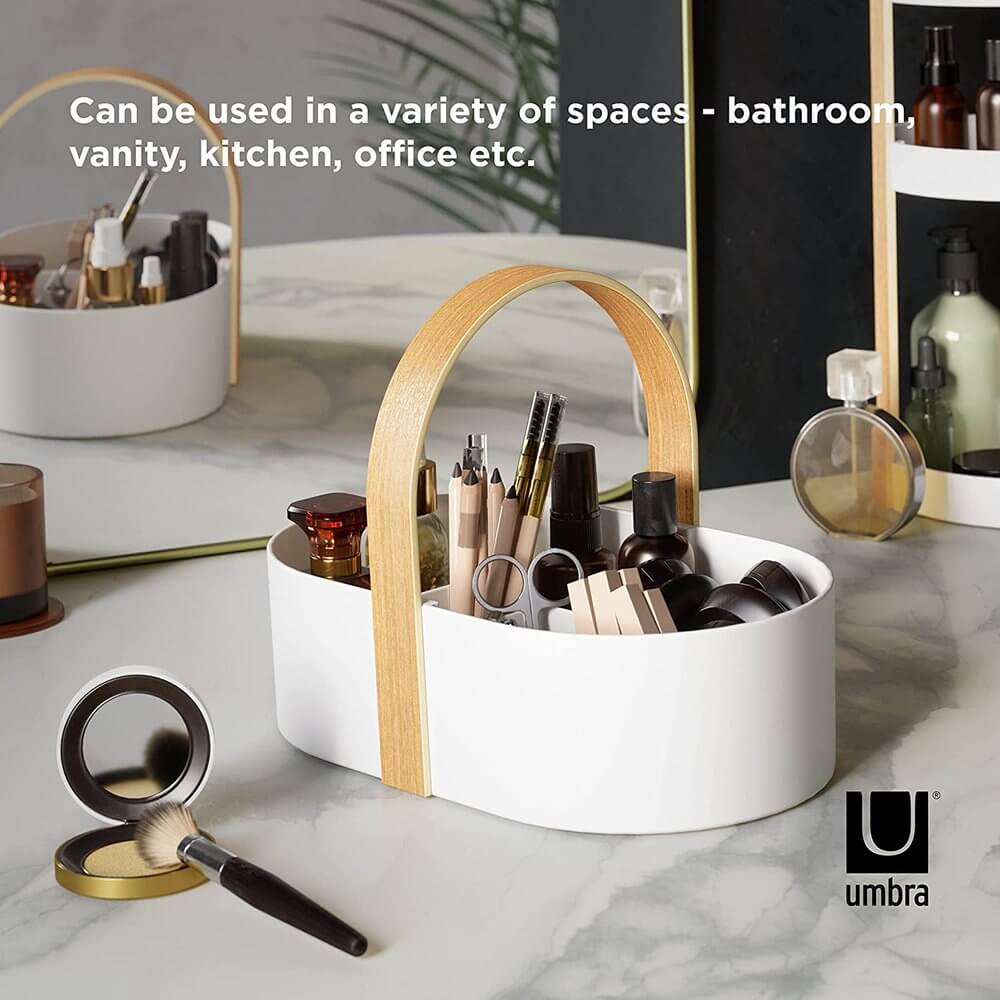 Umbra Bellwood Bathroom Storage Caddy White - BATHROOM - Makeup Storage - Soko and Co