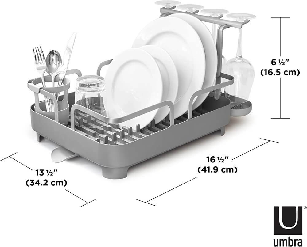 Umbra Holster Deluxe Dish Rack Charcoal Grey - KITCHEN - Dish Racks and Mats - Soko and Co