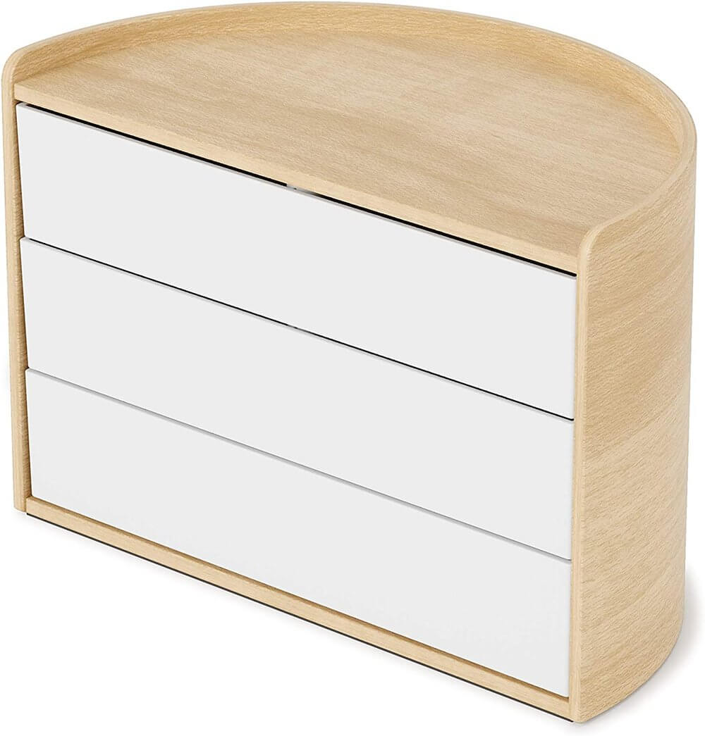 Umbra Moona 3 Drawer Jewellery Box White - WARDROBE - Jewellery Storage - Soko and Co