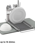 Umbra Udry Over Sink Dish Rack & Microfibre Drying Mat Grey - KITCHEN - Dish Racks and Mats - Soko and Co