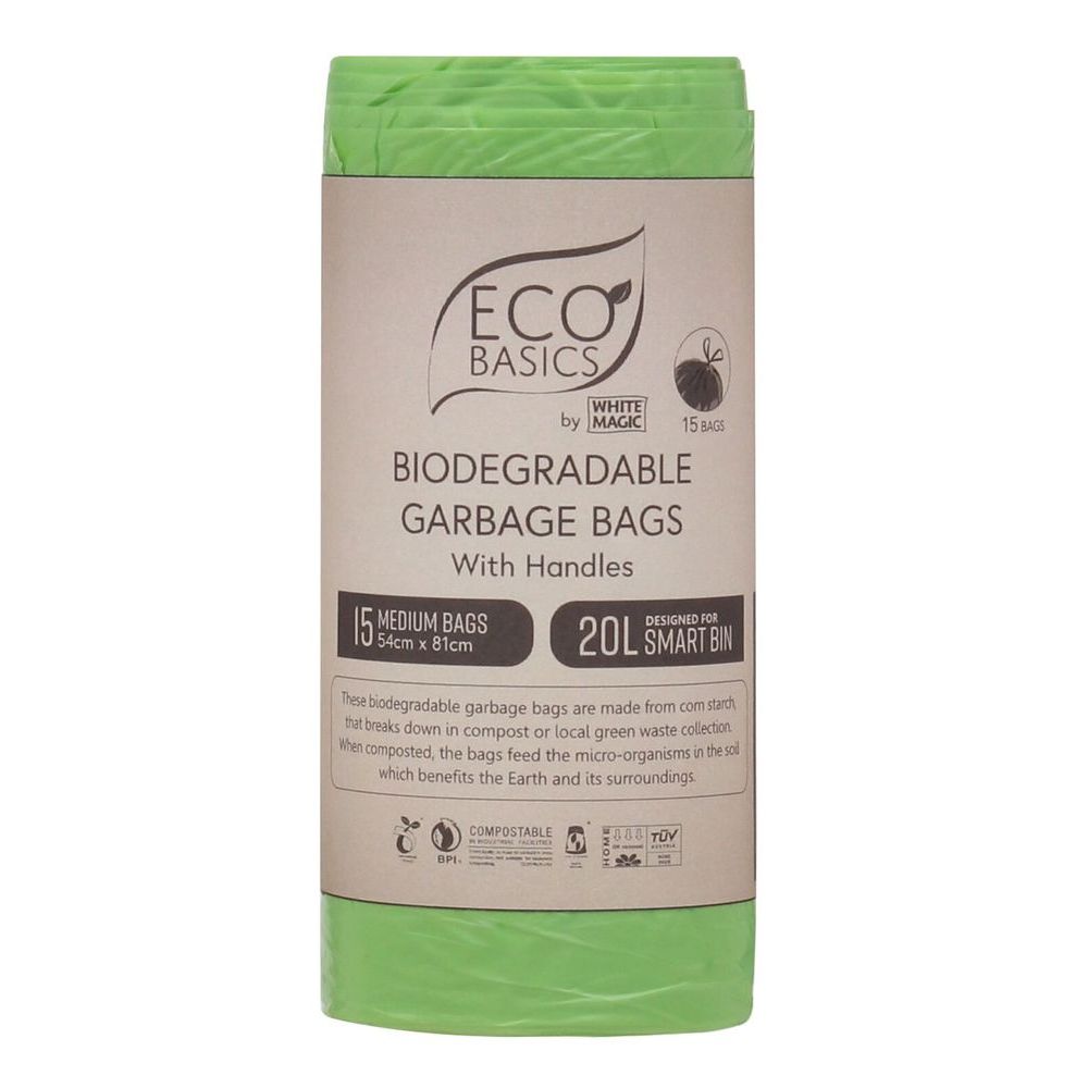 White Magic 20L Biodegradable Bin Liners 15 Pack - KITCHEN - Bin Liners - Soko and Co