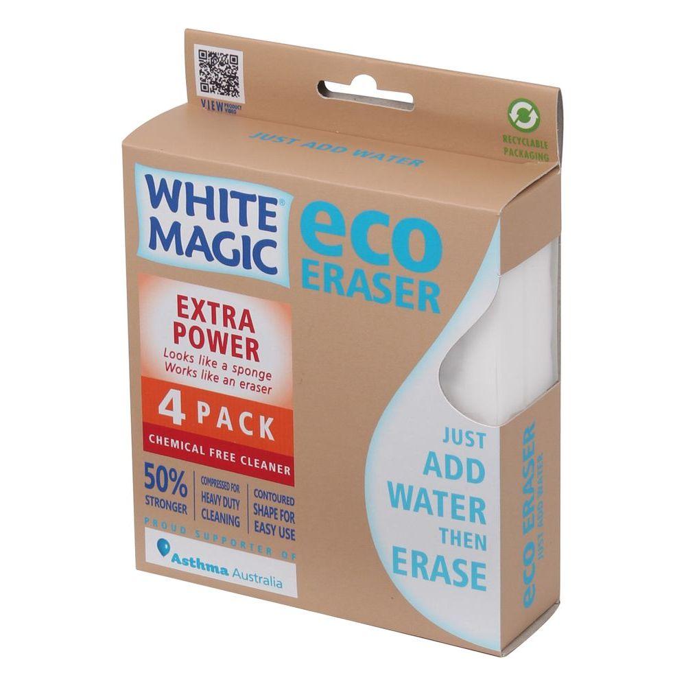 White Magic Extra Power Eraser Sponges 4 Pack - LAUNDRY - Cleaning - Soko and Co