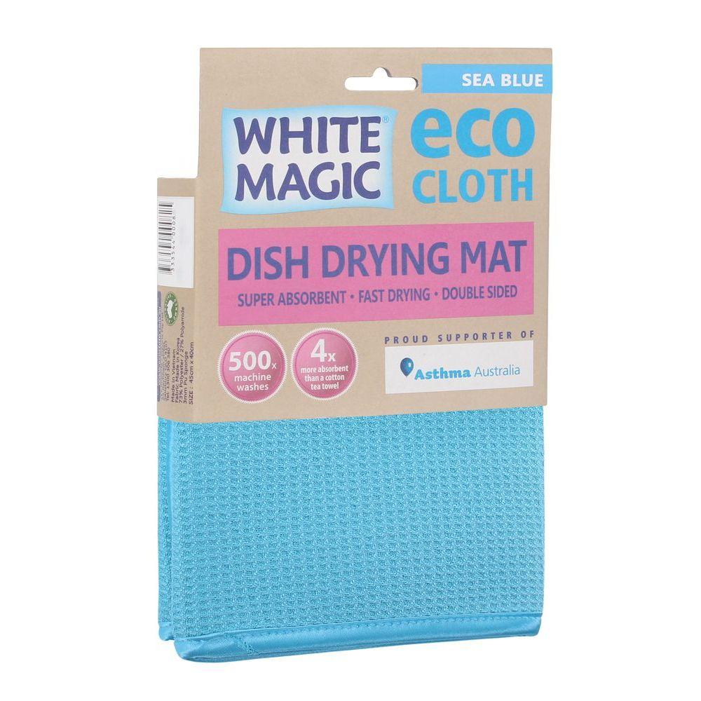 White Magic Microfibre Dish Drying Mat Sea Blue - KITCHEN - Dish Racks and Mats - Soko and Co