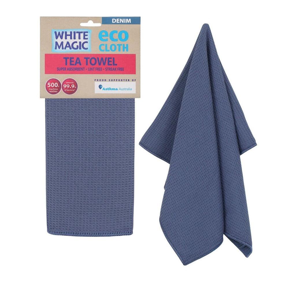 White Magic Microfibre Tea Towel Denim Blue - KITCHEN - Sink - Soko and Co