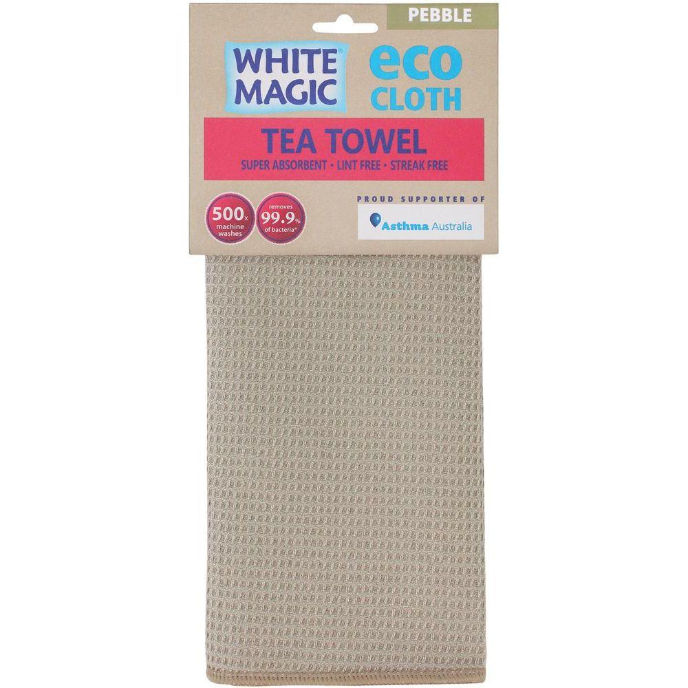 White Magic Microfibre Tea Towel Pebble - KITCHEN - Sink - Soko and Co