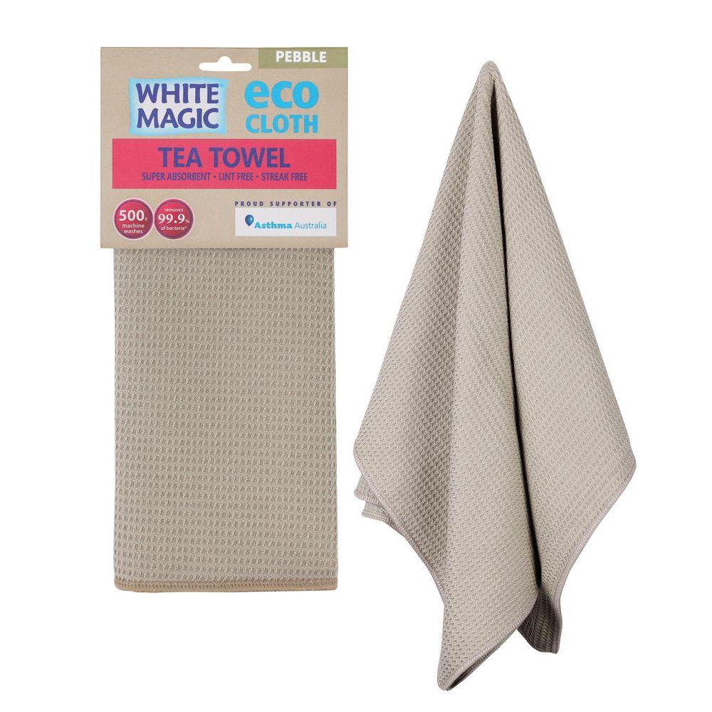 White Magic Microfibre Tea Towel Pebble - KITCHEN - Sink - Soko and Co